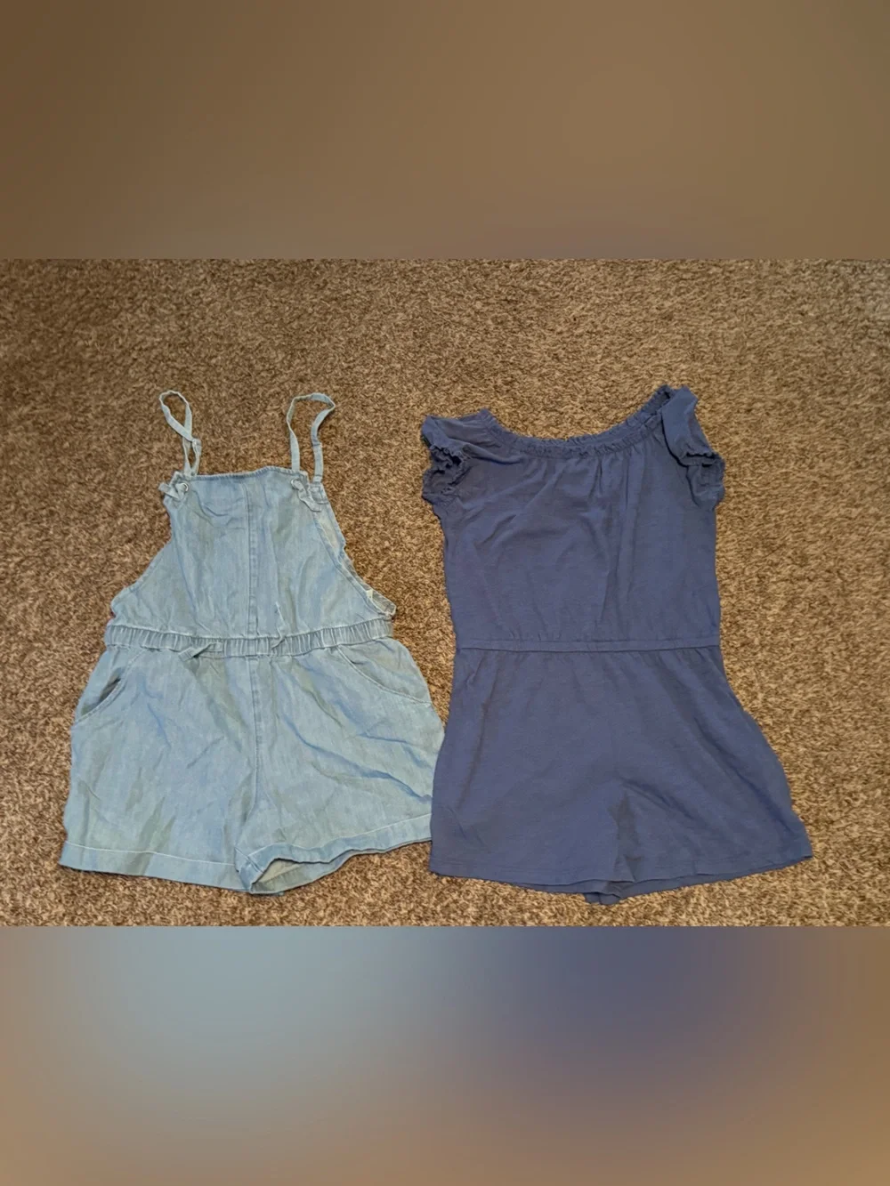 Summer Denim Romper & blue Knit romper